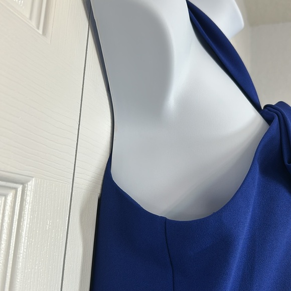 Trina Turk FROU FROU Midi Semi-formal Cocktail Blue Midi dress with Bow Size 14 - Picture 4 of 13